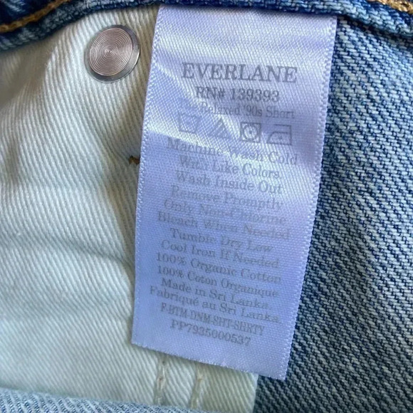 Everlane The Relaxed s90’  Short Organic Cotton Denim Shorts - Picture 6 of 6